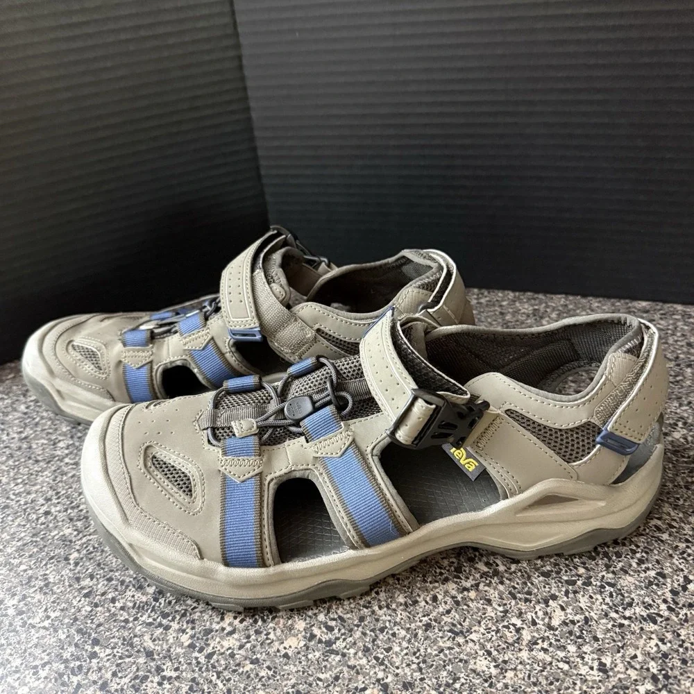 Teva Omnium 2 Hiking Sandals Men's Size 13 Gray Blue Closed Toe Water 1019180